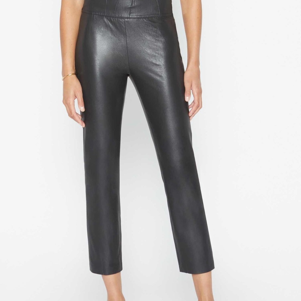 NWT Brochu Walker Juniper Black Vegan Leather Crop Pant Size XS